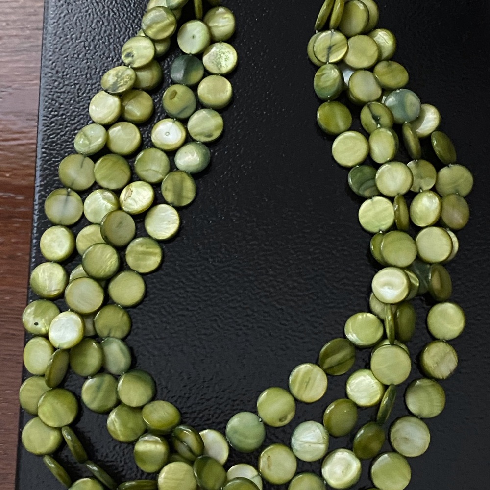 VintageNOVICA Layered Green Beaded Necklace